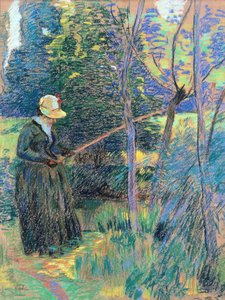 Madame Guillaumin fiskeri, ca. 1894 (pastel) af Jean Baptiste Armand Guillaumin