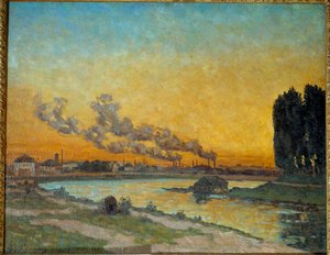 Solnedgang i Ivry Maleri af Jean Baptiste Armand Guillaumin (1841-1927) 1800-tallet søn. 0,65x0,81 m Paris, muse d