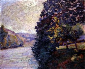 Solopgang ved Crozant, Bretagne, ca. 1916 (olie på lærred) af Jean Baptiste Armand Guillaumin