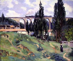 Viadukten ved Val-Fleury, Meudon (Hauts-de-Seine) af Jean Baptiste Armand Guillaumin