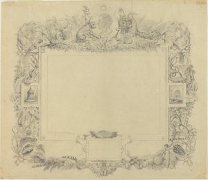 Design til en grænse med et portræt af baron Cuvier af Jean Baptiste Arnout