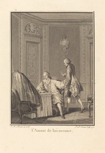 Elskeren af ​​sig selv af Jean Baptiste Blaise Simonet after Jean Michel Moreau