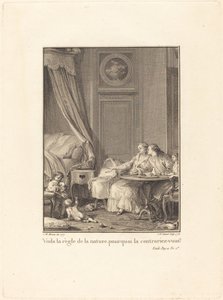 Det er naturens regel, hvorfor bryder du den? af Jean Baptiste Blaise Simonet after Jean Michel Moreau