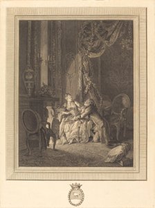 Faren ved tete-a-tete af Jean Baptiste Blaise Simonet after Pierre Antoine Baudouin