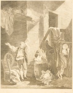 Rose og Colas af Jean Baptiste Blaise Simonet after Pierre Antoine Baudouin