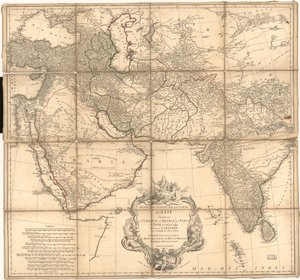 Relief vist ved hachures og billedmæssigt. LC-kopi kommenteret med blæk for at vise grænser. Tilgængelig også via Library of Congress-webstedet som et rasterbillede af Jean-Baptiste Bourguignon dAnville