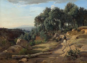 En udsigt nær Volterra, 1838. af Jean Baptiste Camille Corot