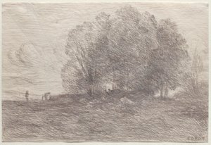 Gruppe af træer af Jean-Baptiste-Camille Corot