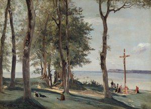 Honfleur: Kalvarienberg, ca. 1830 von Jean Baptiste Camille Corot