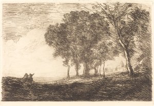 Italiensk Landskab af Jean Baptiste Camille Corot