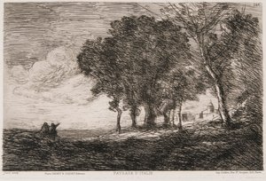 Italiensk Landskab, c1865. af Jean Baptiste Camille Corot