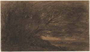 Landskab (Det store træ) af Jean-Baptiste-Camille Corot