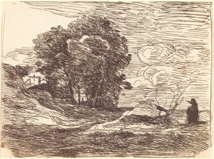 Digterens Bolig af Jean Baptiste Camille Corot