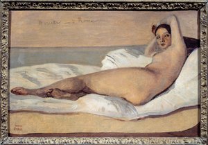 Romersk odalisque: Marietta. Maleri af Camille Corot (1796-1875) af Jean Baptiste Camille Corot