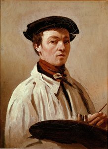 Selvportræt. Maleri af Jean Baptiste Camille Corot (1796-1875). Olie på lærred. Mål: 34x25 cm. Firenze, Uffizi-galleriet af Jean Baptiste Camille Corot