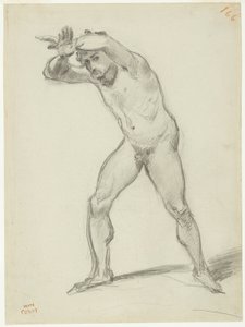 Stående nøgen mand af Jean Baptiste Camille Corot