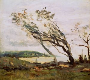 Stormfuld dag på Kanalen af Jean Baptiste Camille Corot