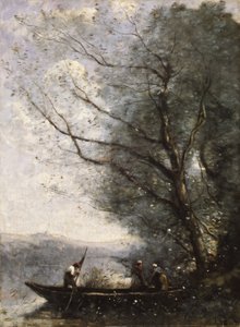 Færgemanden, ca. 1865 (olie på lærred) af Jean Baptiste Camille Corot