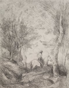 Den store kavaler i skoven af Jean-Baptiste-Camille Corot