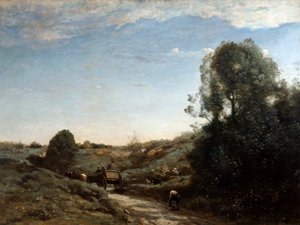 Hestevognen, Minde om Marcoussis nær Montlhery, 1855 af Jean Baptiste Camille Corot