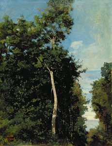 The Wood on the Cote de Grace i Honfleur (olie på lærred lagt om bord)