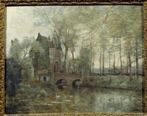 Das Schloss von Wagnouville. Gemälde von Camille Corot (1796-1875)