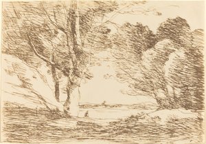 Tårn på horisonten af en sø (Tour a l