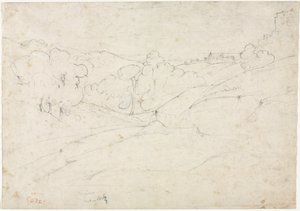 Udsigt over Marino (recto) af Jean-Baptiste-Camille Corot