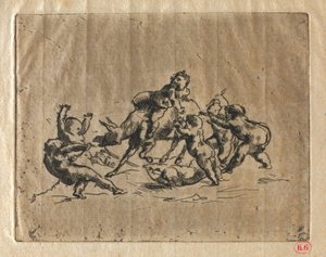 Bacchanal med børn og æsel af Jean Baptiste Carpeaux