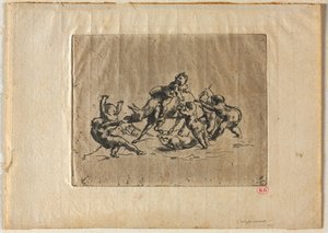 Bacchanal med børn og æsel. af Jean Baptiste Carpeaux