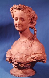 Buste af Eugenie-Marie de Montijo de Guzman (1826-1920) grevinde af Teba (terracotta) af Jean Baptiste Carpeaux