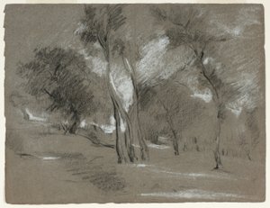 Landskab med træer af Jean Baptiste Carpeaux