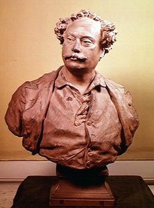 Portræt af Alexander Dumas fils (1802-70) (terracotta)