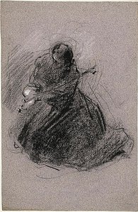 Sankt Frans (recto); To figurer (verso) af Jean Baptiste Carpeaux