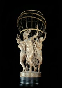 De fire dele af verden, der støtter den terrestriske skulptur af Jean Baptiste (Jean-Baptiste) Carpeaux (1827-1875) Paris fra det 19. århundrede, Musee d