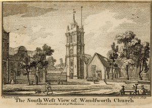 Den sydvestlige udsigt over Wandsworth Church