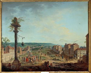 Greves plads i Nancy. Maleri af Jean Baptiste Claudot (1733-1805) af Jean Baptiste Claudot