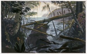 Indianere krydser Parahiba-floden af Jean Baptiste Debret