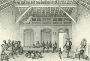 Shop for salg af slaver, 1835.