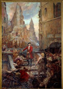 Chevalier Roze ved Montee des Aroules i Marseille Nicola Roze (1675-1733) udløser Armoules-distriktet i Marseille fra ligene af pestifererne under den store pest i 1720. Maleri af Jean-Baptiste Duffaud (1852-1927) af Jean Baptiste Duffaud