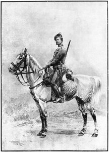 En chasseur af vagten, Rusland, 1892. af Jean Baptiste Edouard Detaille