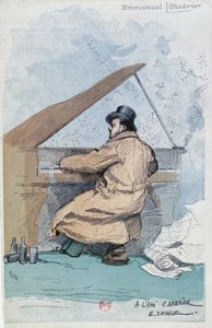 Frankrig, Paris, farvestik af den franske komponist Emmanuel Chabrier af Jean Baptiste Edouard Detaille
