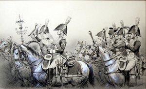 Napoleonskrigene, Band of the 4th Dragons af Jean Baptiste Edouard Detaille
