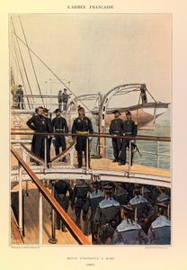 Typer og uniformer af kaptajn Jules Richards franske armé, illustreret af Edouard Detaille (1848-1912): Marine: Revue d
