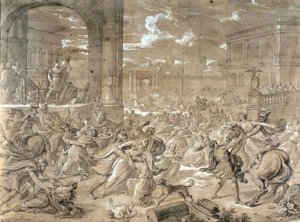 Abduction of the Sabines (olie på lærred) af Jean Baptiste Giry