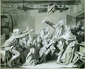 En far forbander sin utaknemmelige søn af Jean Baptiste Greuze