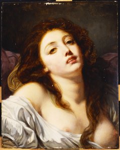 En ung kvinde, brystlængde af Jean Baptiste Greuze