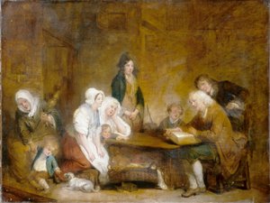 Familiegudstjeneste, ca. 1800 (olie på lærred) af Jean Baptiste Greuze