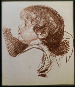 Hovedet af en dreng i profil til venstre af Jean Baptiste Greuze