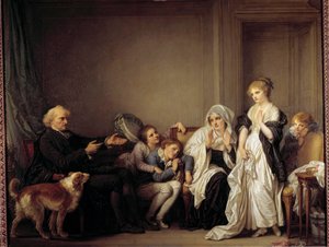 Kuren og den unge enke Maleri af Jean Baptiste Greuze (1725-1805) 1700-tallet af Jean Baptiste Greuze